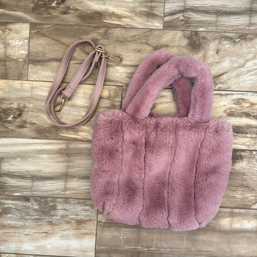 Free People Cute Pink Furry Bag